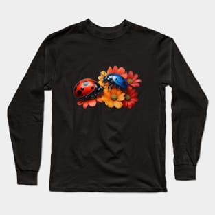 Red and Blue Ladybugs Long Sleeve T-Shirt